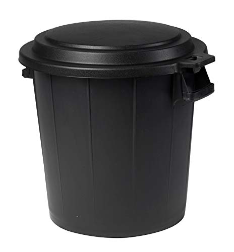 DAVID'S EDA - Poubelle 50 L - Ø 54 x 49 x H.49 cm - Noir