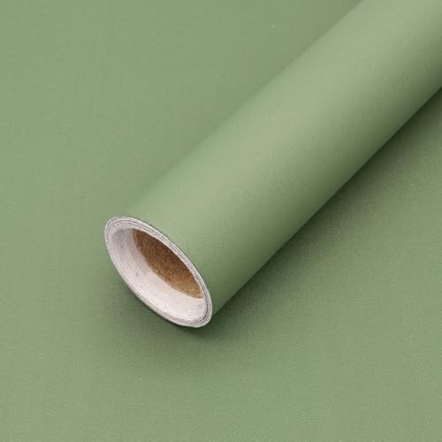 Image of Yancorp 24 inchx394 inch Matte Grass Green Peel and Stick Wallpaper - Self-Adhesive Removable Contact Paper for Cabinets & Drawers