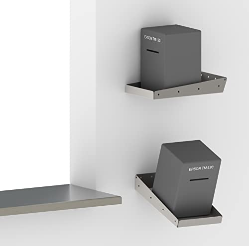 Image of Universal POS /KDS Printer Tray (Stainless Steel, Wall or Shelf Edge Mount) | Supports most standard POS and KDS Printers up to 6.5 inch W x 10 inch L x 10 lbs