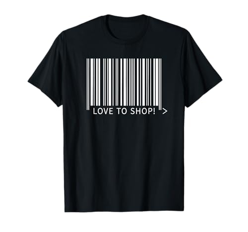 ¡Me encanta comprar!   Código de barras divertido para los amantes del comercio minorista que salen Camiseta