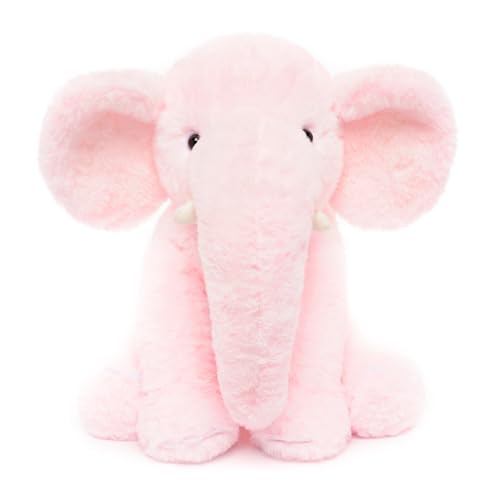 Elefante rosa de peluche blando de 33 cm para calmar el llanto del bebé