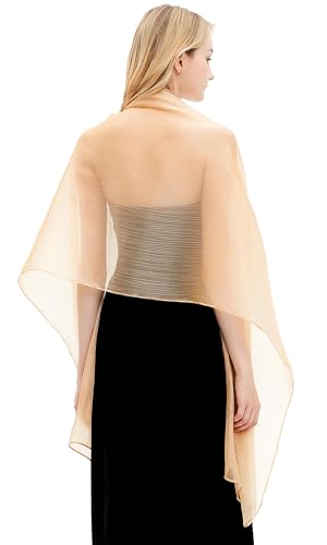 Gragengs Women Shawls and Wraps for Evening Dresses Lightweight Sheer Crepe Scarf Shimmer Wedding Party Stole2