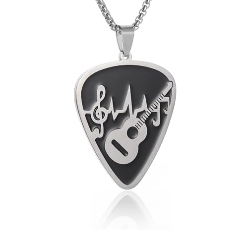 Charme hip hop pour hommes et collier de guitare tendance au style R&B