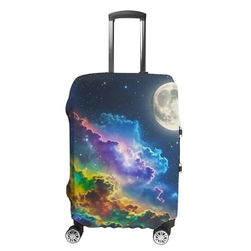 Nebula And Moon Printed Luggage Cover Protector, Fits 18-32 Inch Luggage