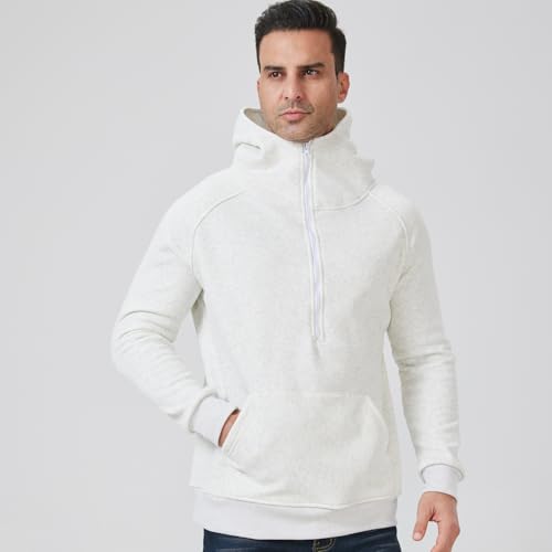Men's Fleece Half-zip Hoodie Fit Ultra Soft Hooded Sweatshirt With Pockets Casual Pullover3