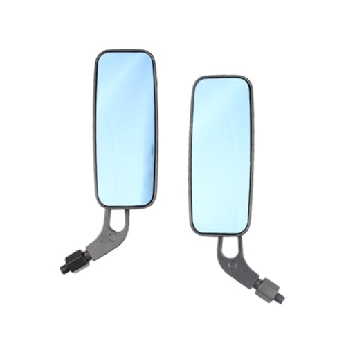 Espejo retrovisor rectangular de aluminio azul antirreflejo para motocicleta 1 juego 5