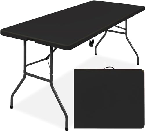 Mesa Plegable portátil de 180 cm – Tablero un 17% más Grueso y Resistente – Mesa Tipo Maleta para Interior, Exterior, Camping y Eventos – con asa de Transporte