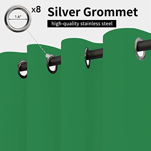 Image of Easy-Going Outdoor Curtains for Patio 1 Panel, 54x120 inch, Green | Waterproof, Windproof, Weatherproof Privacy Outdoor Curtains for Cabanas Porches and Pergolas, Grommet Top and Tab Bottom
