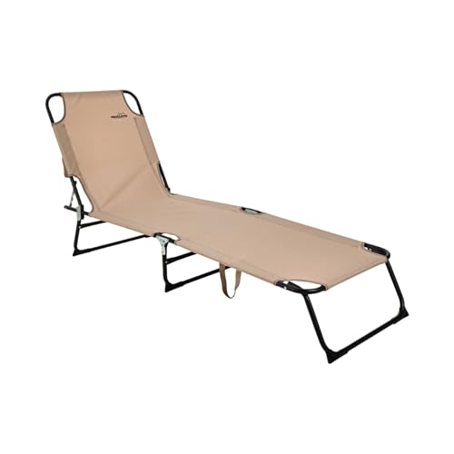 Well Home Tumbona Plegable en Color Crema 187x55x24,5cm para Disfrutar al Aire Libre