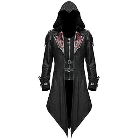 YANFJHV Men's Goth Hoodie Long Coat Cover
