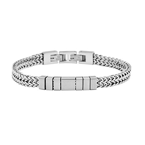 Pulsera de acero inoxidable doble cadena Franco para hombre miniatura 1