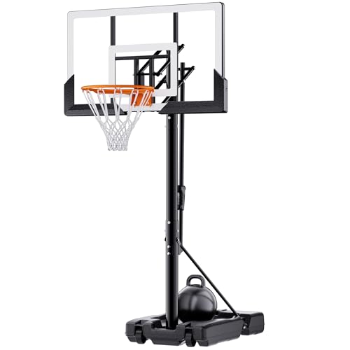 Feelwin Basketball Hoop,Portable Adjustable Basketball Goal with 40inches Backboard, Stable Weighted Base for Outdoor Use,Backyard & Driveway