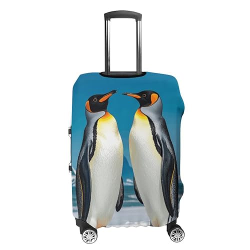 Happy Penguins Luggage Cover Tsa Approved Suitcase Covers for Luggage Elastic Washable Suit Case Covers Anti-Scratch Travel Luggages Sleeve Suitcase Protector Fits 19-30 Inch Case(S)4
