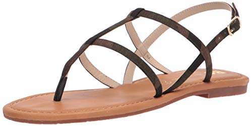 Bc footwear women's super woman flat sandal, camo, 7.5 m us
