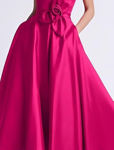 KDTM Tea Length Mother of The Bride Dresses Cap Sleeve Satin 3D Flower Formal Dress for Women KDSQ034