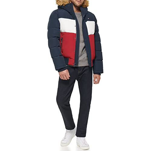 Image of Tommy Hilfiger Men's Arctic Cloth Quilted Snorkel Bomber Jacket (Standard and Big & Tall)