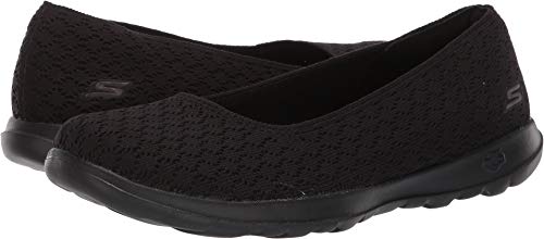 Skechers Women's GO Walk LITE-15386 Ballet Flat, Black, 9 M US