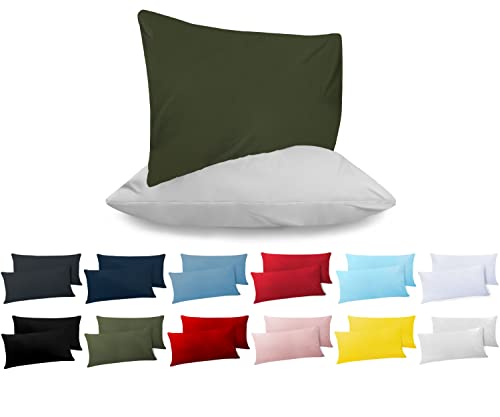 POKAR 2er-Set Kissenbezug 100% Baumwolle Kissenhülle Kissenbezüge Kopfkissen Kopfkissenbezug Kissen Bezug 40 x 80, Dunkelblau Cover