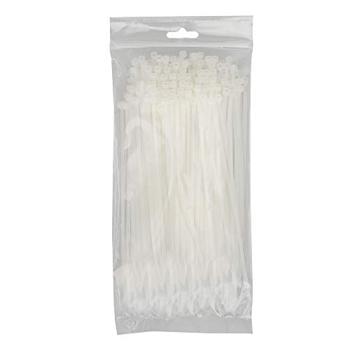 Image of 200 Pack Bulk KOOWIN Small 6 inch Nylon Plastic Cable Zip Ties Wire Wraps White