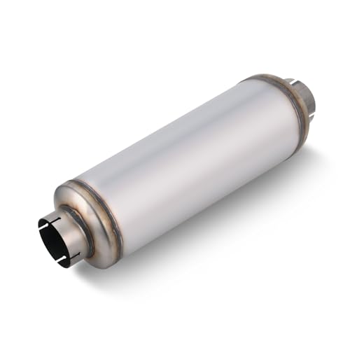 LCGP 4 Inlet Diesel Exhaust Muffler 4 Inlet & Outlet Universal Resonator 30 Overall Length Stainless Steel Mufflers Straight Through Design welded On Muffler Resonator