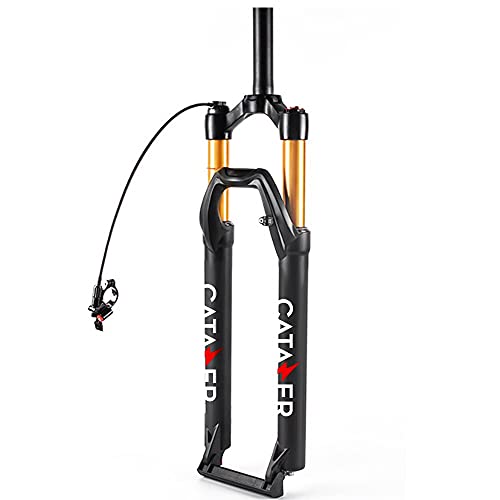 CATAZER Horquilla de suspensión ultraligera MTB de 27.5/29er con amortiguación de rebote, de viaje de 110 mm, tubo recto hidráulico/remoto de 1-1/8 QR 9 x 135 mm (bloqueo remoto recto, 29er) Cover