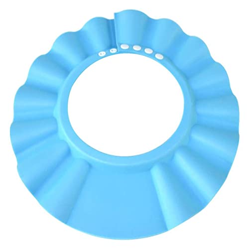 Image of Baby Bathing Hat, Adjustable Shower Shampoo Cap, Shampoo Shower Bathing Protection Bath Cap Soft Adjustable Visor Hat for Toddler, Baby, Children (Blue)