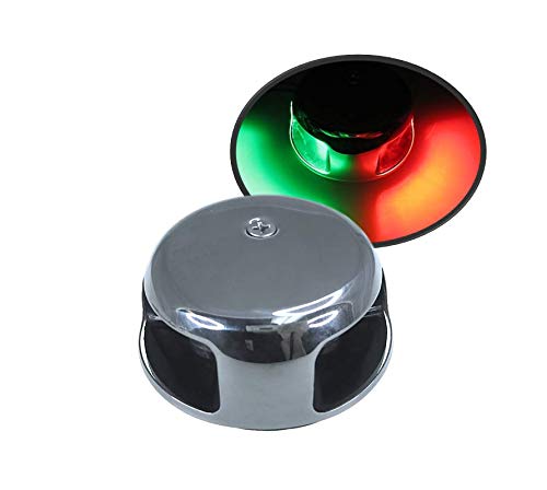Pactrade Marine Horizontale SS304 Navigationsleuchte, LED, zweifarbig, 65 lm, Grün / Rot Cover