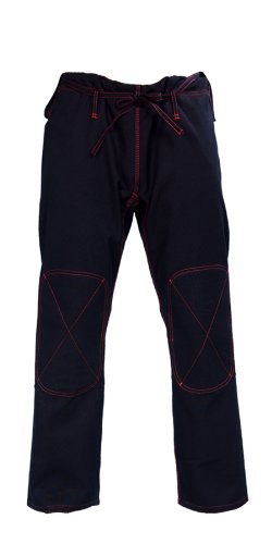 Woldorf USA Brazilian Jiu Jitsu BJJ Pants Rip Stop Cotton in Black Color Heavy Size 8-A6 Fighting Pants, Training Pants, Pre-Shrunk, Ultra Light Weight Fabric, Soft Fabric Singlet