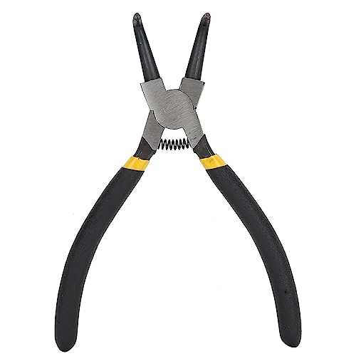 Steel Ring Plier Set Circlip Pliers with Plastic Coated Handle, Hand Operated Tool for Various Uses (Black double section 6 inches)