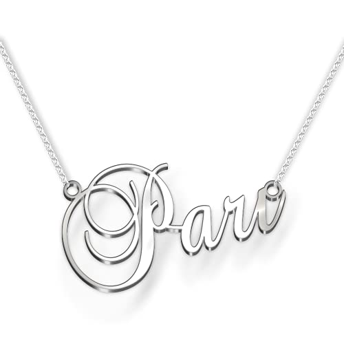 Image of Pari Cursive Gold & Silver Name Pendant Necklace, Best Jewelry Gift for Girls.
