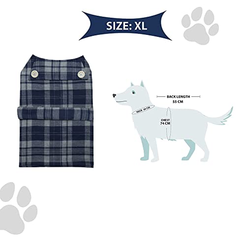 Image of Lulala Dog Plaid Print Cotton Jacket(18Inch,Grey and White)