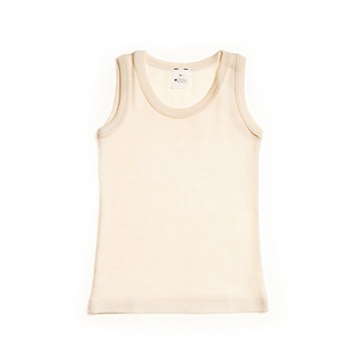 Hocosa of Switzerland Little Girls Organic WoolSilk Sleeveless Undershirt, 116 (6 yr) , Natural White