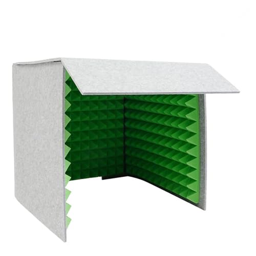 Panel Acústico Plegable y Portátil para Micrófono, Cubo de Aislamiento de Sonido Cuadrado para Estudio en Casa y Grabación Musical, Verde, 23.6 pulgadas miniatura 1