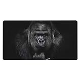 マウスパッド 考えるゴリラ 大型 ゲーミング 特大 おおきい ゴム底 光学式 マウス対応 滑り止め 耐久性 良い おしゃれ かわいい 防水 適度な表面摩擦 40cm X 75cm xm49