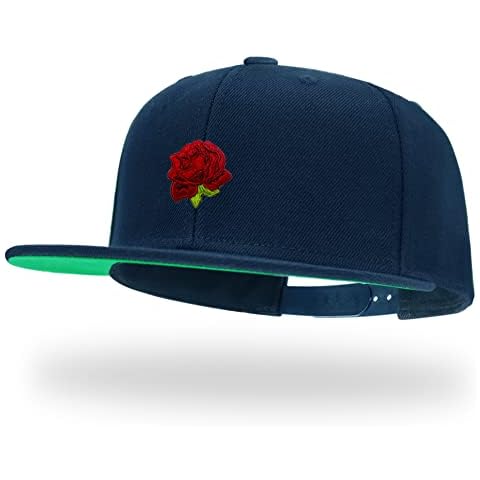 tilgomedal Snapback Hats for Men Rose Embroidery Adjustable Flat Bill Hat Unisex Baseball Caps Cover