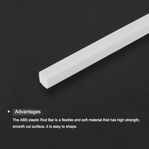 Image of MECCANIXITY 10Pcs ABS Plastic Rod Square Solid Bar 5 /16 inch x 10 inch White Smooth Plastic Tube Rods for Handwork Model Material,DIY Sand Table,Architectural Model Making