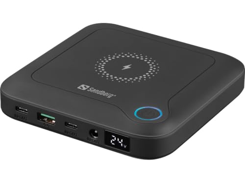 Powerbank para laptop Sandberg 421-46 batería portatil 25000 mAh de litio y carga inalámbrica