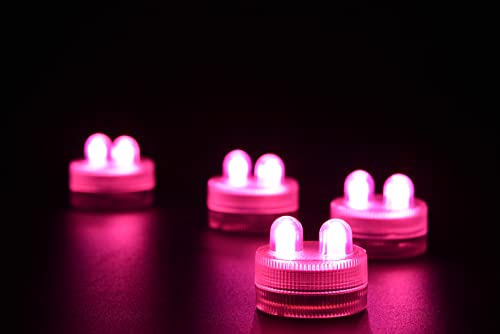Bougies LED sous-marines rose sans fumée pour centres de table de mariage sûrs | 50 pcs