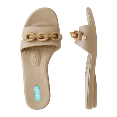 Oka-B Women's Grace Shay Slip-On Slide Sandal with Chain Charms