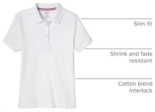 Image of French Toast Girls' Short Sleeve Picot Collar Polo School Uniform Shirt (Standard and Plus)