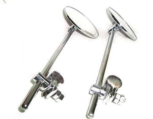 Image of Pure Biking Rear View Mirrors Iron Straight Rod Compatible With RE Classic Standard BS3 /4 /6 Models 2012 To 2020