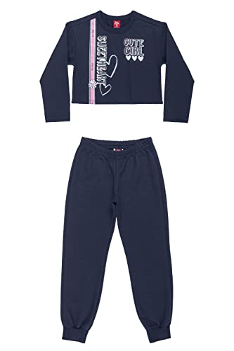 Conjunto de Moletom com Blusão Cropped e Calça Bee Loop, Azul, 06