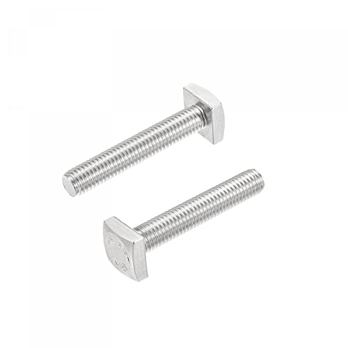 uxcell Square Head Bolt, 2pcs M6x35mm Fully Thread 304 Stainless Steel Grade C Square Machine Screws