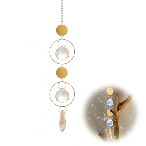 ARYIMYDP Cristallo Acchiappasole con Sfera Prismatica, Decorazione Sospesa Interno Esterno, per Finestra Giardino