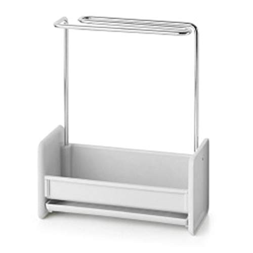 Sxmrmnx Estante de trapo de metal y plástico, estante de drenaje para fregadero de cocina, soporte para esponja, toallero