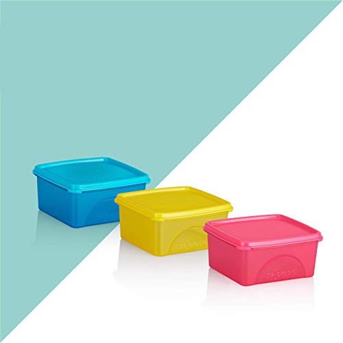 Image of Belocopia - 3 Piece Square Easy Pick Container Set (650 ML), Multi Colour