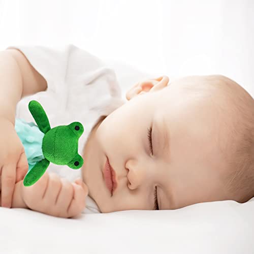 Image of Baby Green Frog Soft Stuffed Animal Security Blanket, Plush Frog Character Lovey Blanket, Baby Shower /Nursery Gift, Newborn Infant Toddler Snuggle Blankie for Boys Girls, 13 Inches