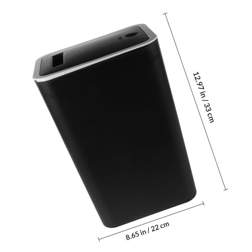 Basurero con tapa presion 10L negro estrecho para cocina y baño miniatura 2