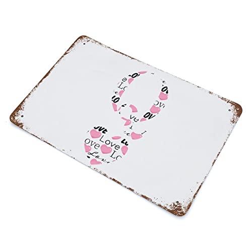 Plaque en métal Saint-Valentin initiale Q déco romantique 30x45cm - 8