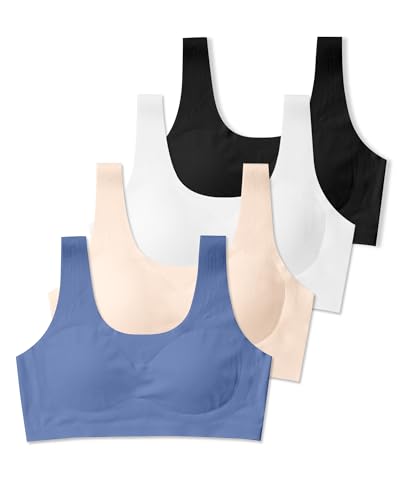 SALIA GIRL Training Bras for Girls 10-16 Sports Seamless Bra Design with Removable Padding Bras-Medium